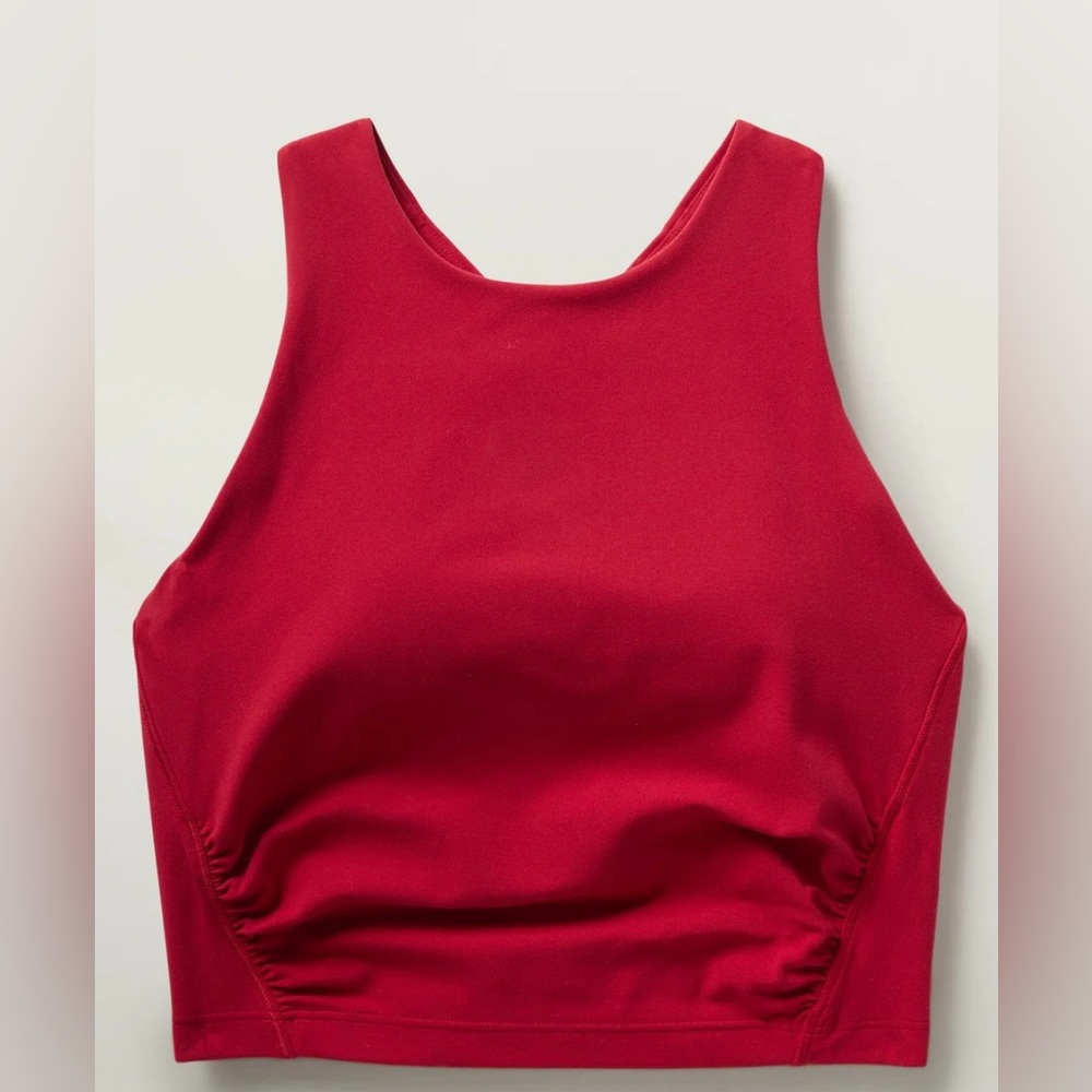Athleta Conscious Twist Crop Bra A-C Red Sz. Small Yoga Barre Pilates